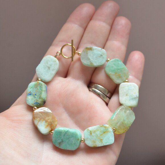 Chunky Chrysoprase Beaded Bracelet - Made in Canada - Picture 10 of 10